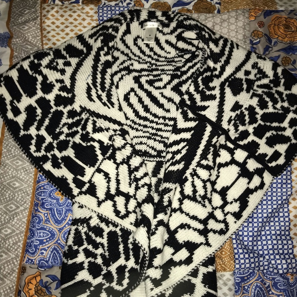 Black and white knit vest